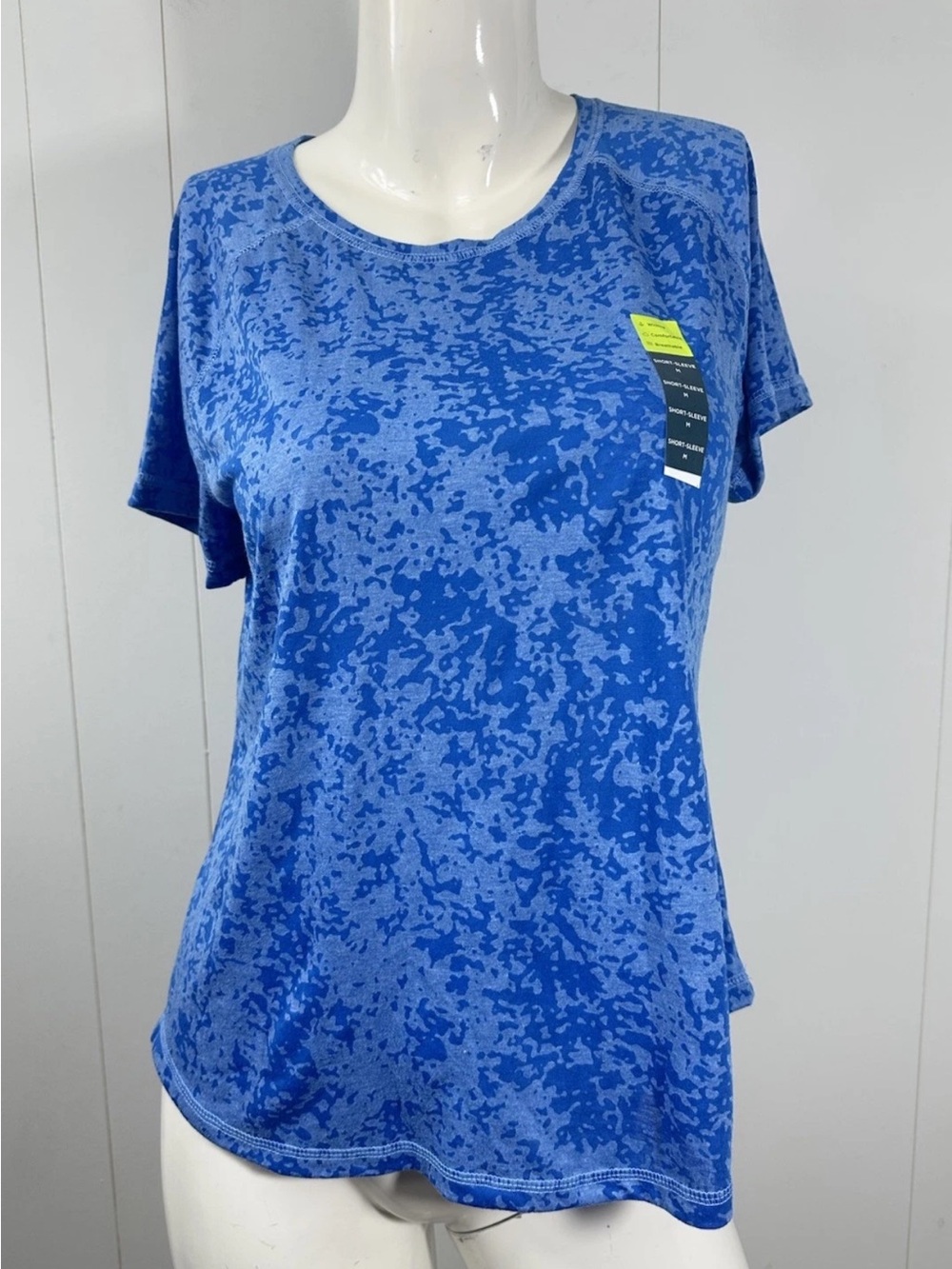 Tek Gear Essential Gear Sz M Blue Short Sleeve Wicking Breathable T Shirt Top